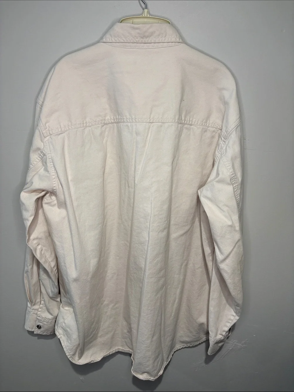 VTG Levi's Men's Light Cream Button-Front Shirt Jacket - Large - Picture 7 of 11